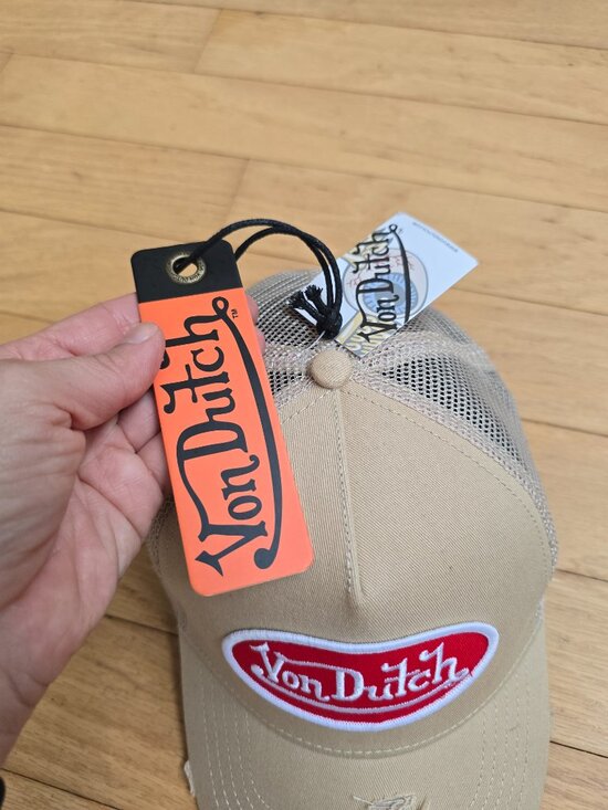 vintage Y2K | Von Dutch tan distressed trucker hat main image 4